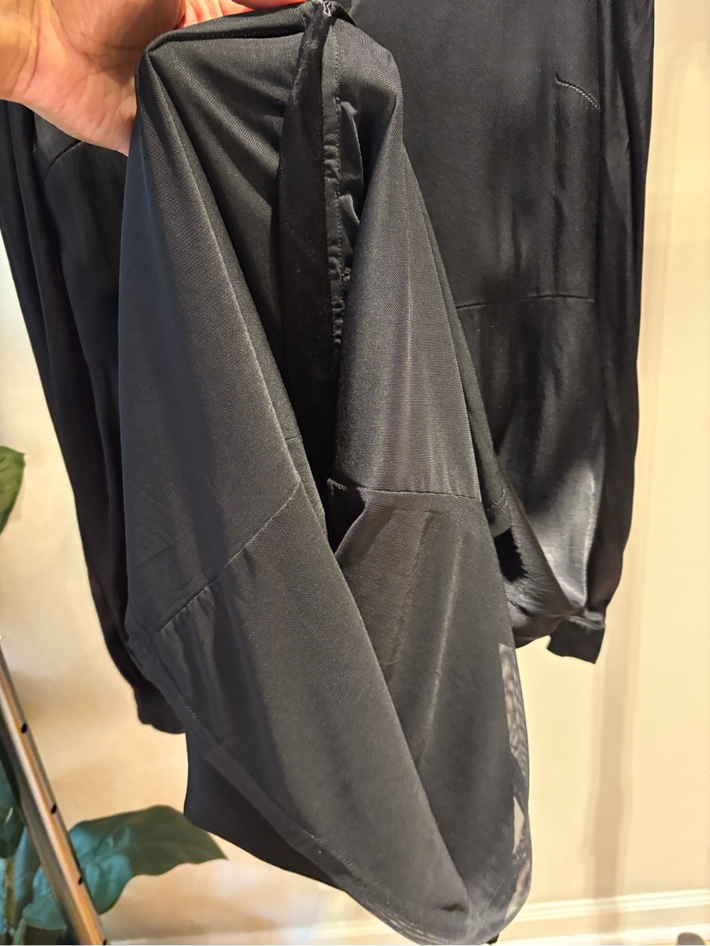 En Saison Black Satin V-Neck Crystal Button Maxi Dress - Size S - Picture 5 of 7